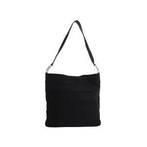 Salvatore Ferragamo Vara Canvas Leather Shoulder Bag Black